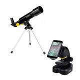 National Geographic telescope + microscope compact with smartphone holder