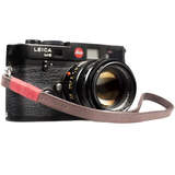 Bronkey Tokyo #202 leather wrist camera strap - Brown and Red