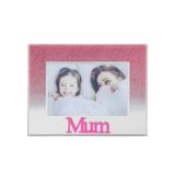 Celebrations Mum Pink Glitter Glass Frames | Standing Strut | Mirror Finish Mum