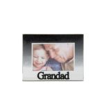 Celebrations Grandad Black Glitter Glass Frames | Standing Strut | Mirror Finish