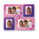 Sticky Photo Frame for 4 Photos - Pink and Purple