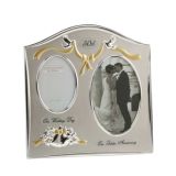 Juliana Two Tone Silver Plated Wedding Anniversary Photo Frame - 50th Golden Anniversary FS55050