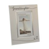 Silver Plated Satin 6x4 Inch Granddaughter Photo Frame