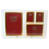 Sixtrees Flat Bevelled Glass Frame Gold - Multi Frame for 4x Photos