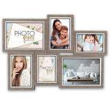 ZEP Varel Multi Aperture Photo Frame for 6 Photos , Light Brown , Overall Size 47x34 cm