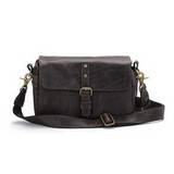 ONA Bowery Dark Truffle Small Leather Shoulder Bag