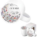 Personalised White Best Father in the World Photo Mug 11oz - Add your Photo or Text