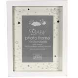 Shiny Stars Baby Frame in White Overall Size Approx 9x7.5 Inches