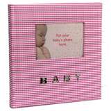 Baby Pink Gingham Slip In Photo Album for 100 6x4 Inch Photos