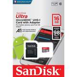 SanDisk Ultra 16GB Micro SDHC 100MB/S Memory Card and Adaptor