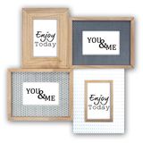 Trocadero Wood Multi Aperture Photo Frame for 4 6x4 Photos Overall Size 18 Inches Square