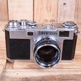 Used Nikon S2 Chrome with Black Dials Rangefinder Camera with 50mm F1.4 Lens