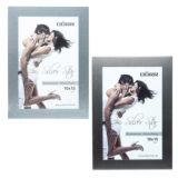 Silverstar Lucca Photo Frame | Silver or Steel | Stands or Hangs | Brushed Aluminium Effect
