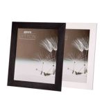 Lytton Matte Wood Photo Frames | Wood Grain Finish | Black or White | Hangs or Stands