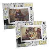 Best of Breed Glass Photo Frame with 3D Words - Cat - Dog