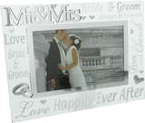 Mr and Mrs Wedding 6x4 Inch Photo Frame 3D Silver and Glass Finish